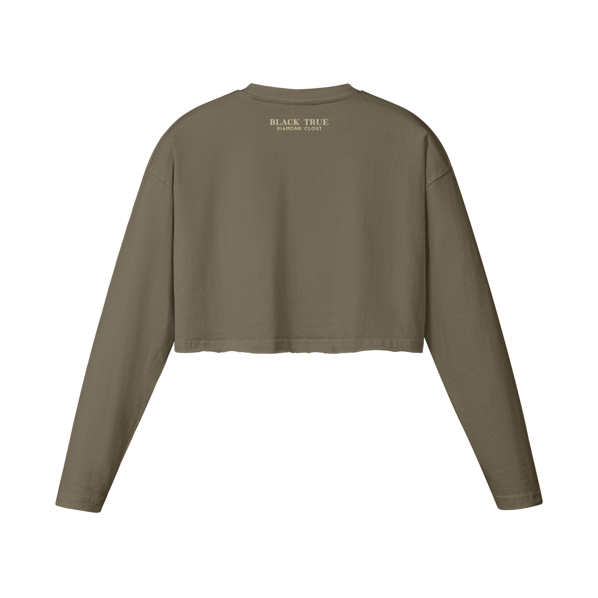 Women's Raw Hem Long Sleeve Crop Top gold