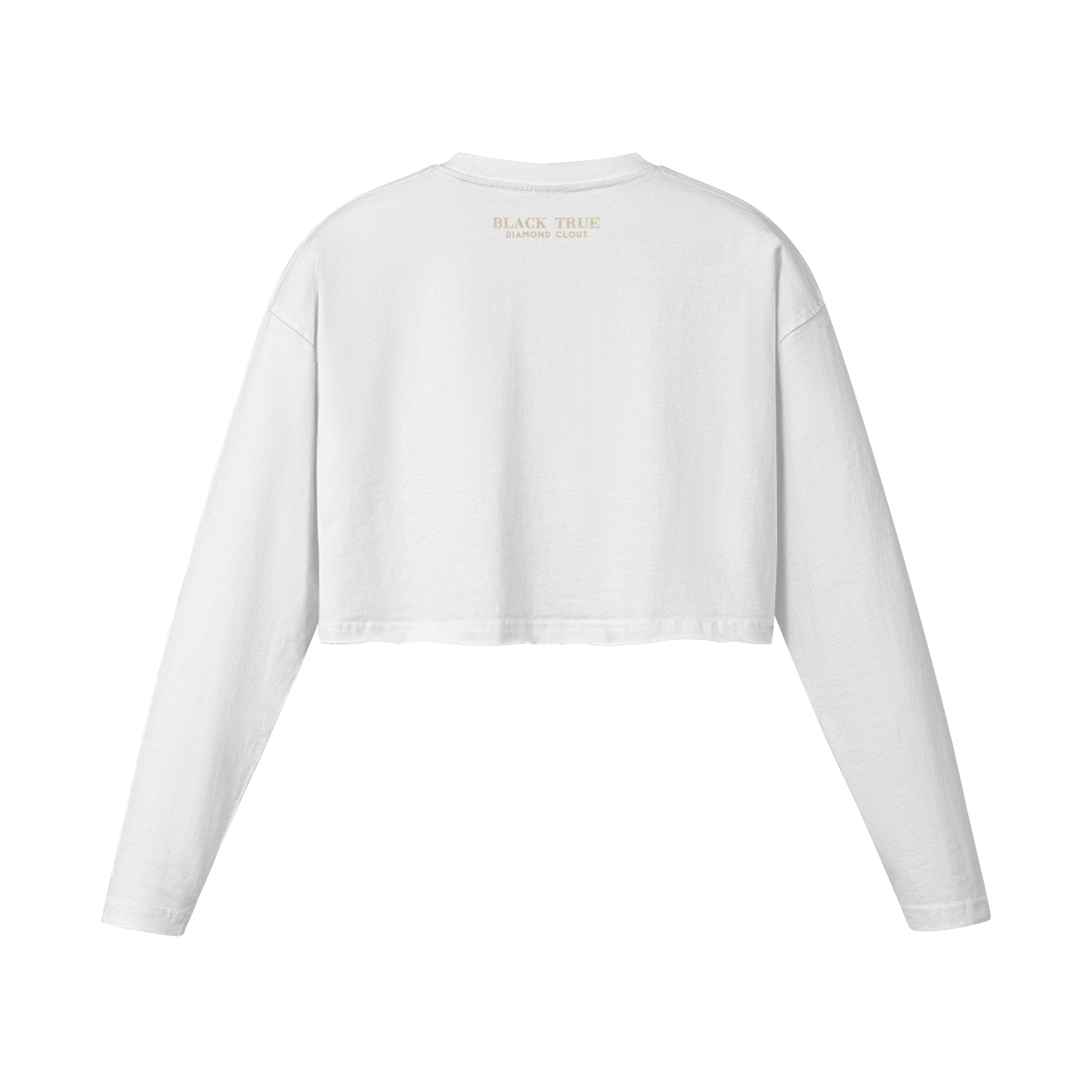 Women's Raw Hem Long Sleeve Crop Top gold